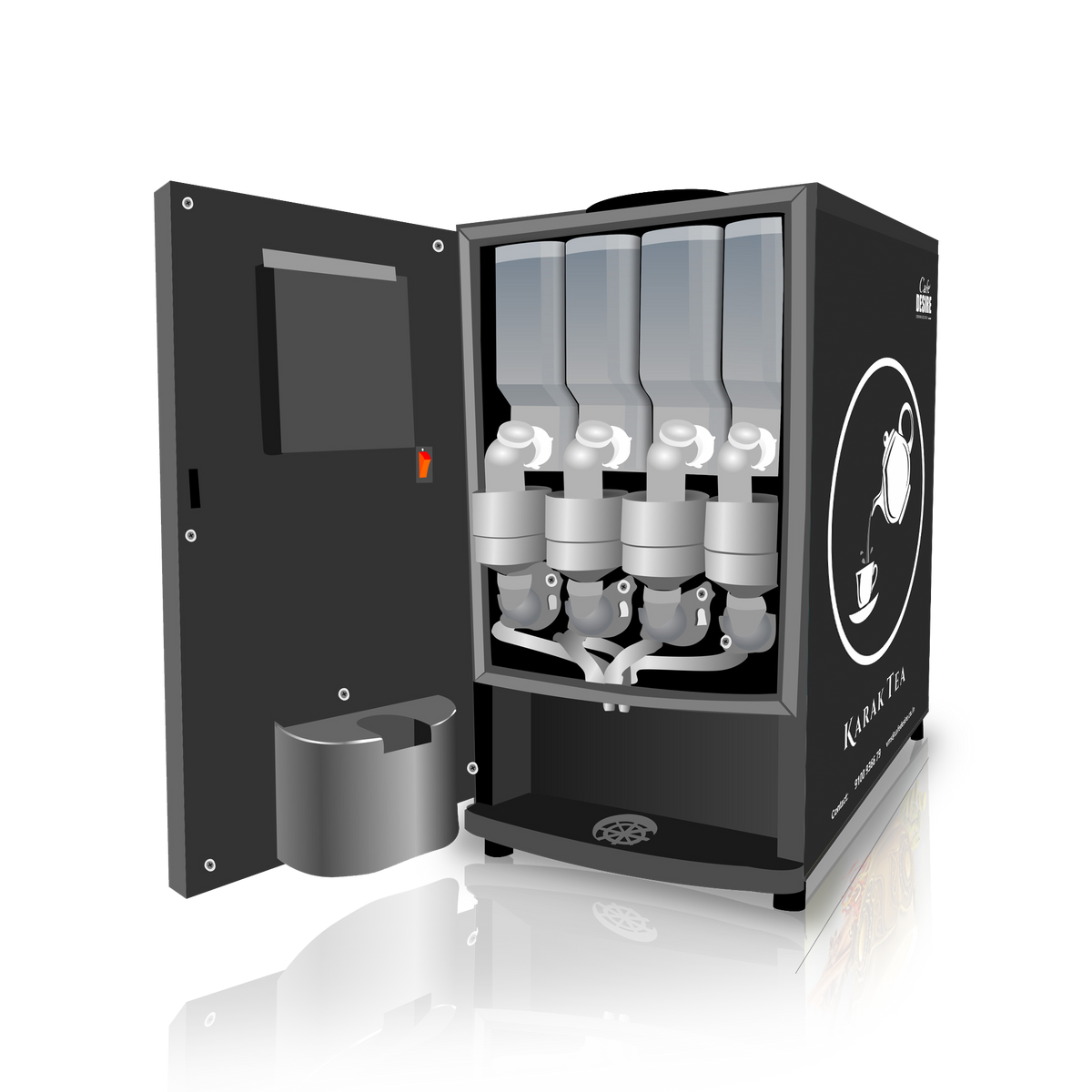 LED - QR Code UPI Payment Enabled Coffee Machine 4 Lane