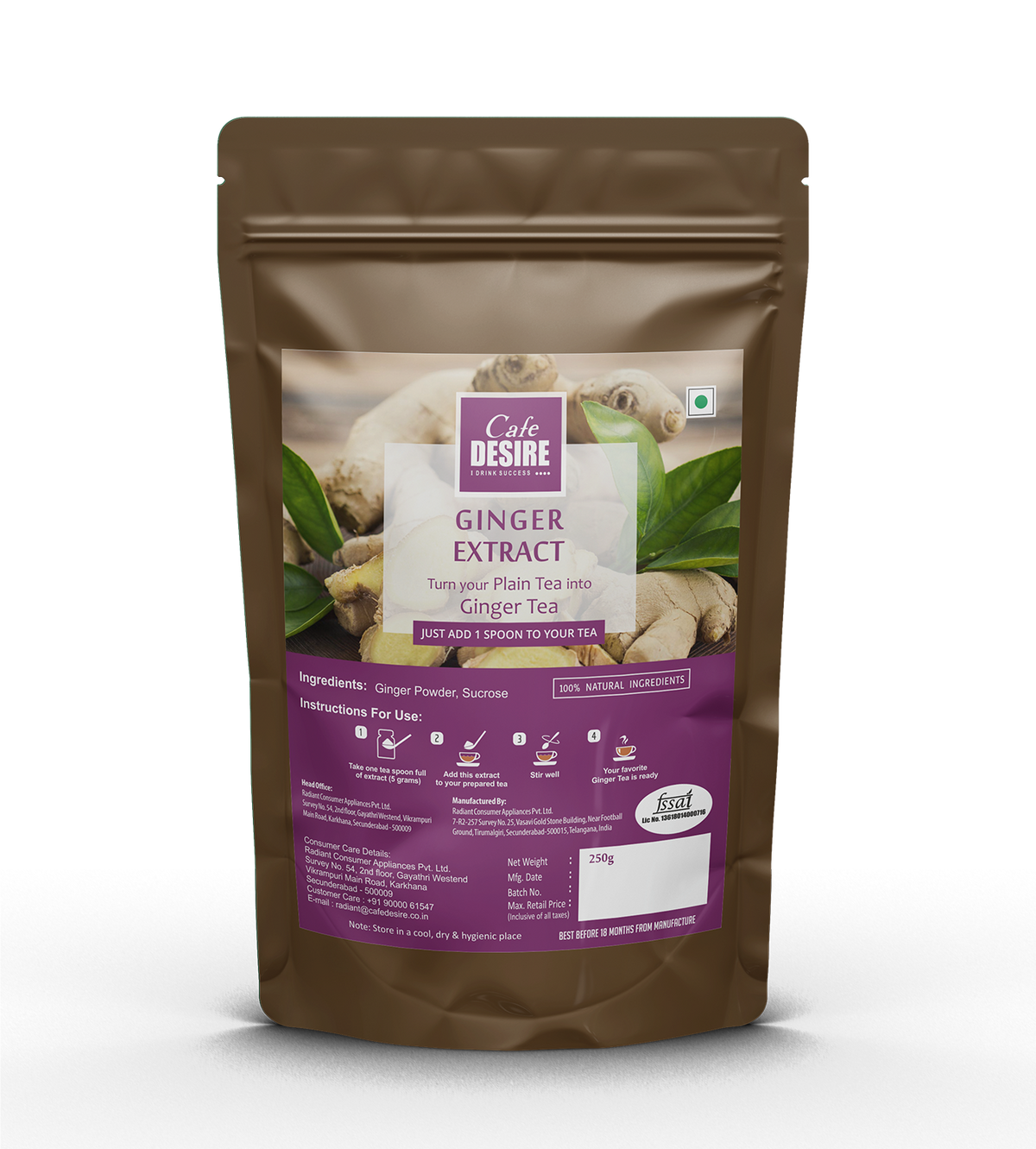 6KG FLAVOUR EXTRACT - GINGER (250GMS X 24) CARTON BOX